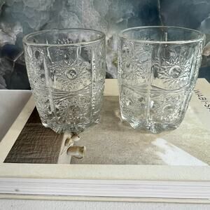 Godinger Studio Crystal Whiskey Glasses Set of 2 3.7" Sun Design